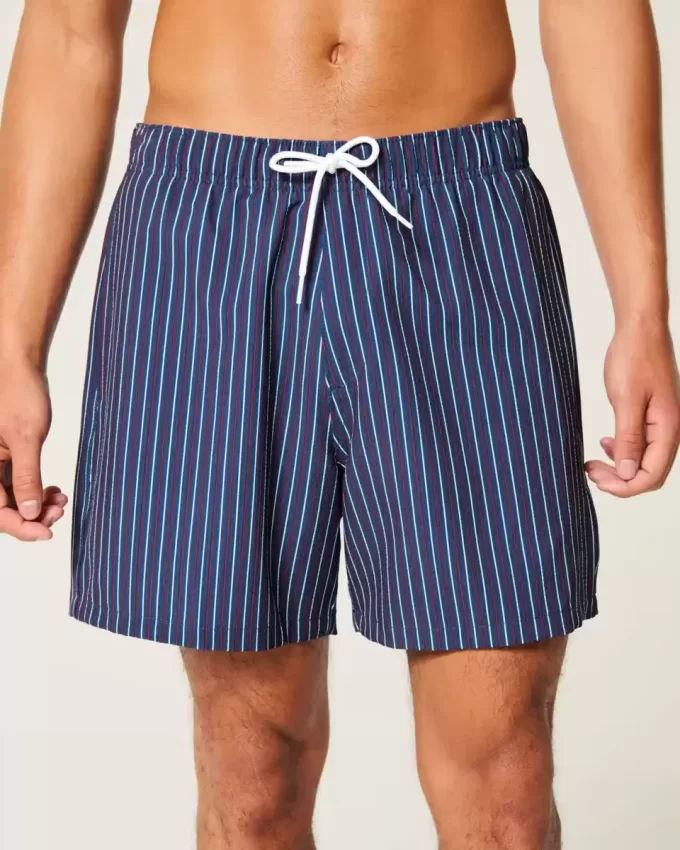 Mid-Thigh Seersucker Volley Swim Trunks Mid-Thigh Seersucker Volley Swim Trunks