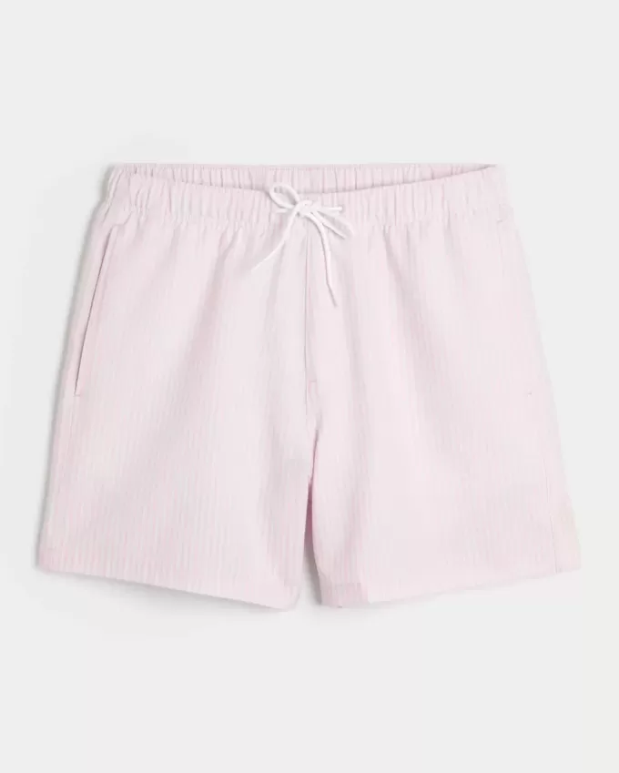 Mid-Thigh Seersucker Volley Swim Trunks Mid-Thigh Seersucker Volley Swim Trunks