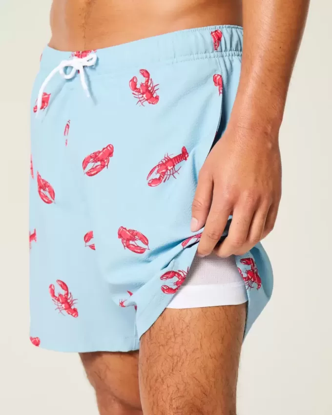 Mid-Thigh Seersucker Volley Swim Trunks Mid-Thigh Seersucker Volley Swim Trunks
