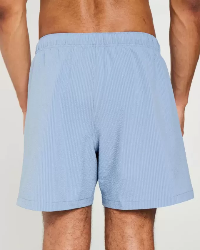 Mid-Thigh Seersucker Volley Swim Trunks Mid-Thigh Seersucker Volley Swim Trunks