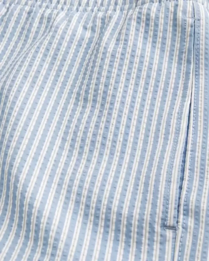 Mid-Thigh Seersucker Volley Swim Trunks Mid-Thigh Seersucker Volley Swim Trunks