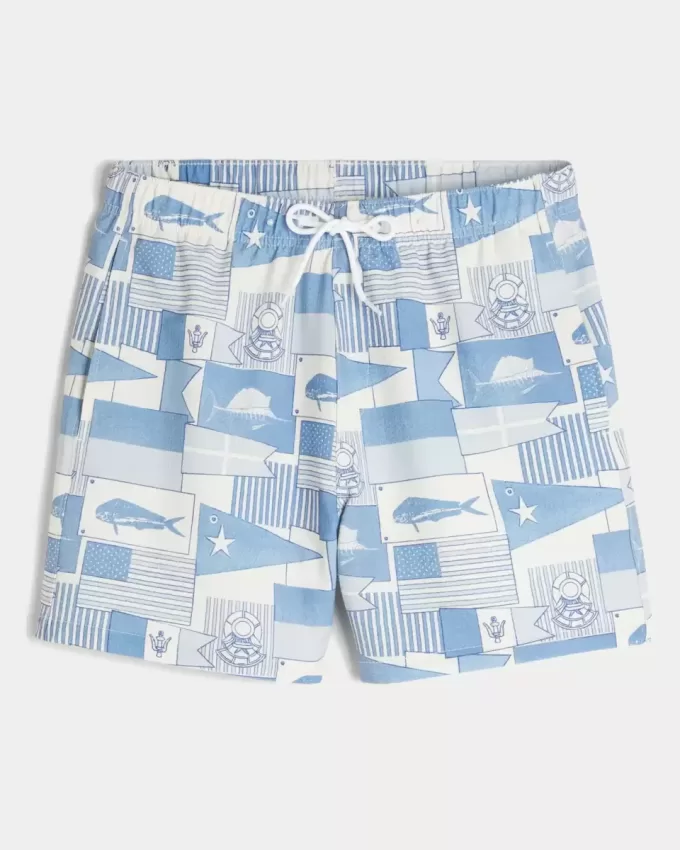 Mid-Thigh Seersucker Volley Swim Trunks Mid-Thigh Seersucker Volley Swim Trunks