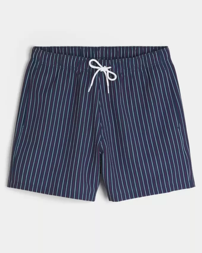 Mid-Thigh Seersucker Volley Swim Trunks Mid-Thigh Seersucker Volley Swim Trunks