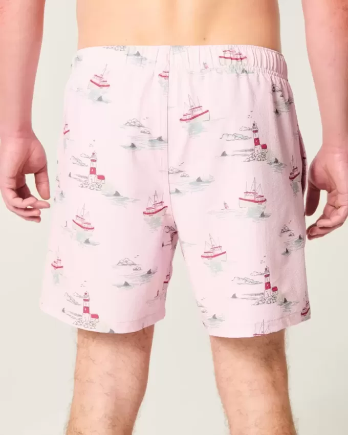 Mid-Thigh Seersucker Volley Swim Trunks Mid-Thigh Seersucker Volley Swim Trunks