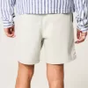 Mid-Thigh Twill Pull-On Shorts