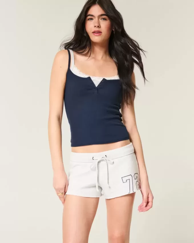 Number Graphic Mini Fleece Shorts Number Graphic Mini Fleece Shorts