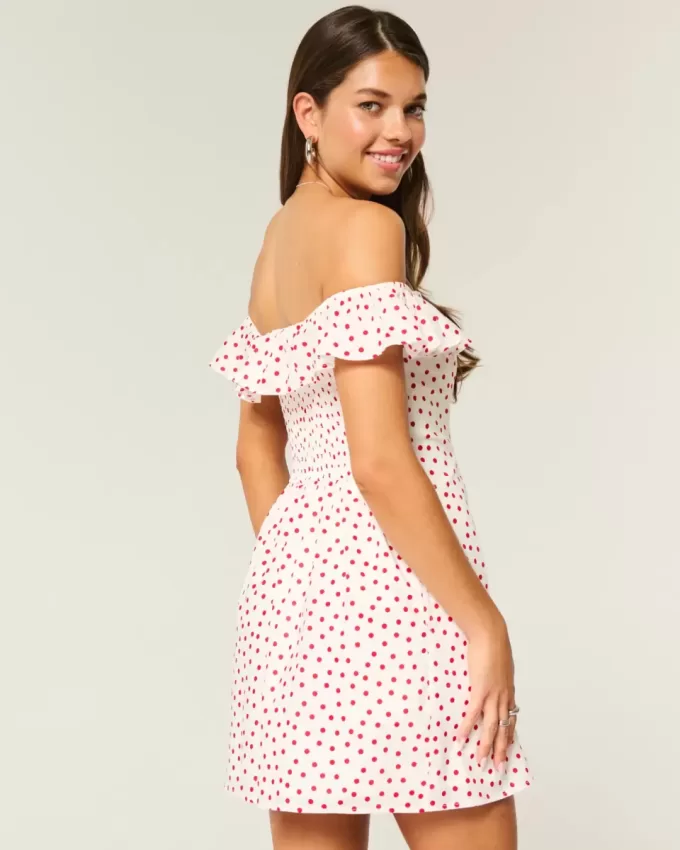 Off-the-Shoulder A-Line Ruffle Mini Dress Off-the-Shoulder A-Line Ruffle Mini Dress
