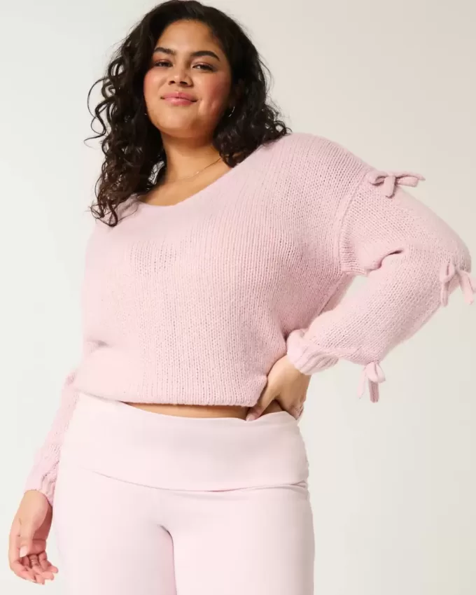 Off-the-Shoulder Bow Applique Sweater Off-the-Shoulder Bow Applique Sweater