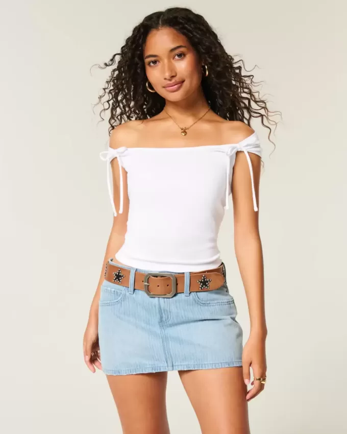 Off-the-Shoulder Tie Sleeve Top Off-the-Shoulder Tie Sleeve Top