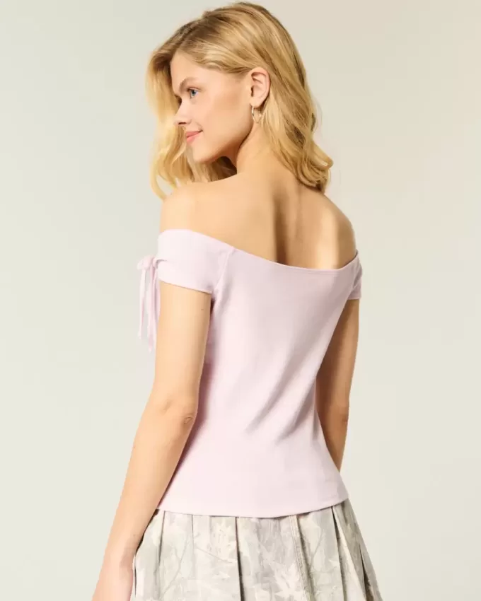 Off-the-Shoulder Tie Sleeve Top Off-the-Shoulder Tie Sleeve Top
