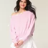 Off-the-Shoulder Tie Sweatshirt Off-the-Shoulder Tie Sweatshirt