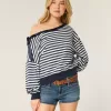 Off-the-Shoulder Tie Sweatshirt Off-the-Shoulder Tie Sweatshirt