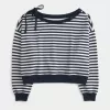 Off-the-Shoulder Tie Sweatshirt Off-the-Shoulder Tie Sweatshirt