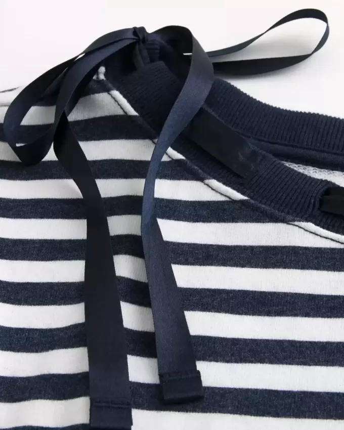 Off-the-Shoulder Tie Sweatshirt Off-the-Shoulder Tie Sweatshirt