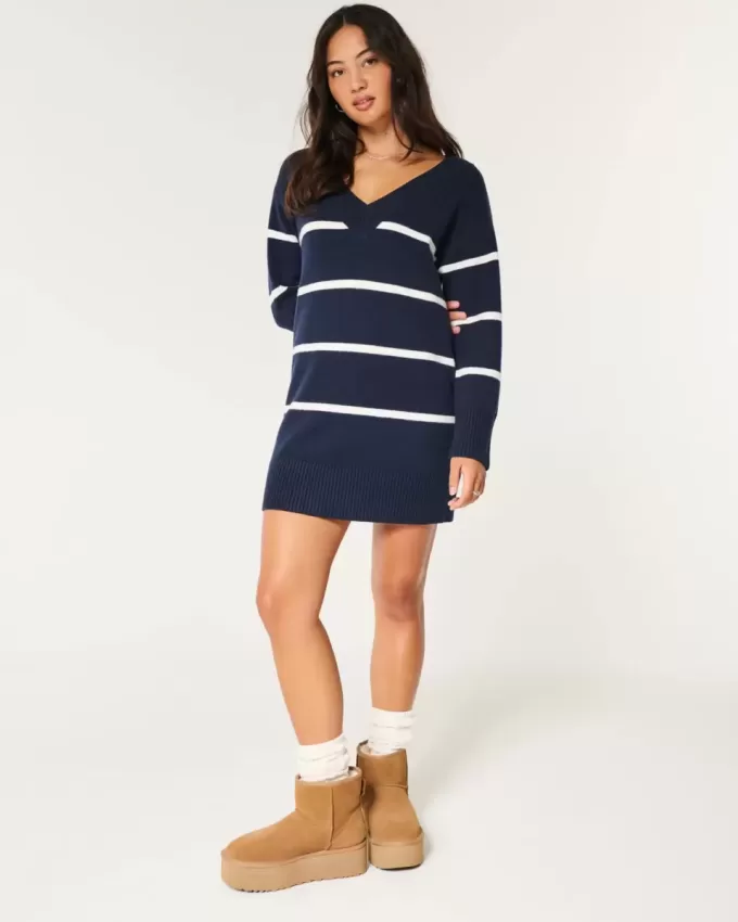 On/Off the shoulder Jersey Sweater Dress