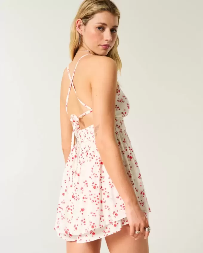 Open-Back Babydoll Romper