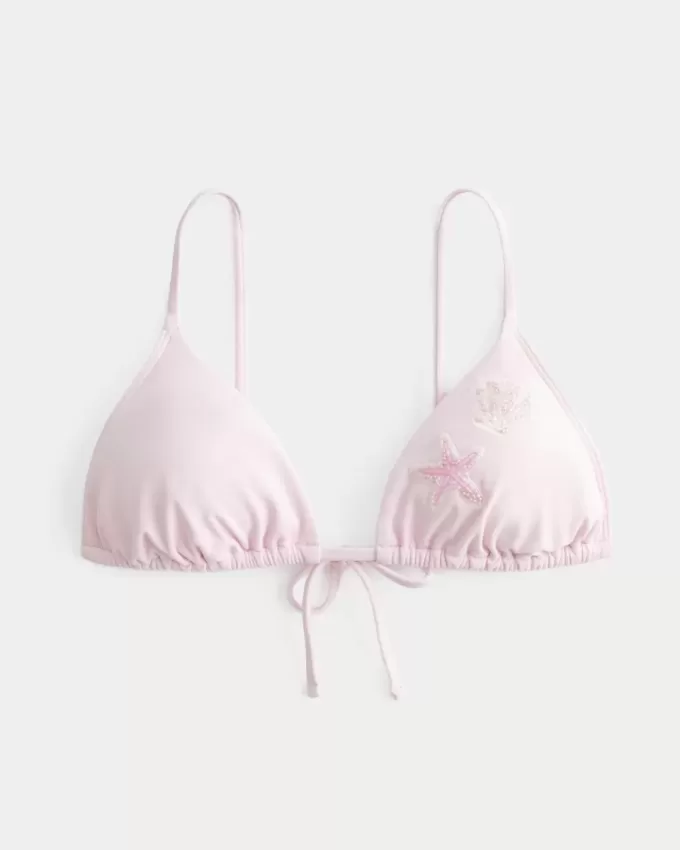 Over-the-Shoulder Beaded Triangle Bikini Top