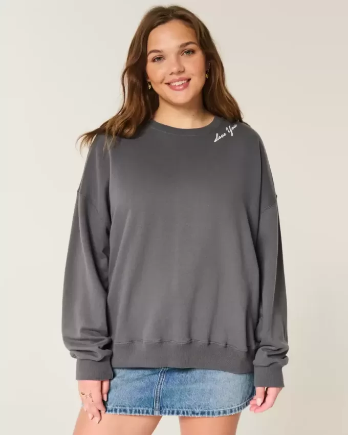 Oversized Angel Wings Graphic Crew Sweatshirt Oversized Angel Wings Graphic Crew Sweatshirt