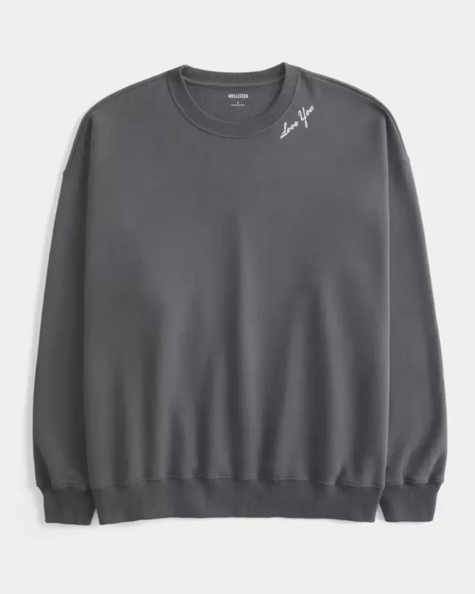 Oversized Angel Wings Graphic Crew Sweatshirt Oversized Angel Wings Graphic Crew Sweatshirt