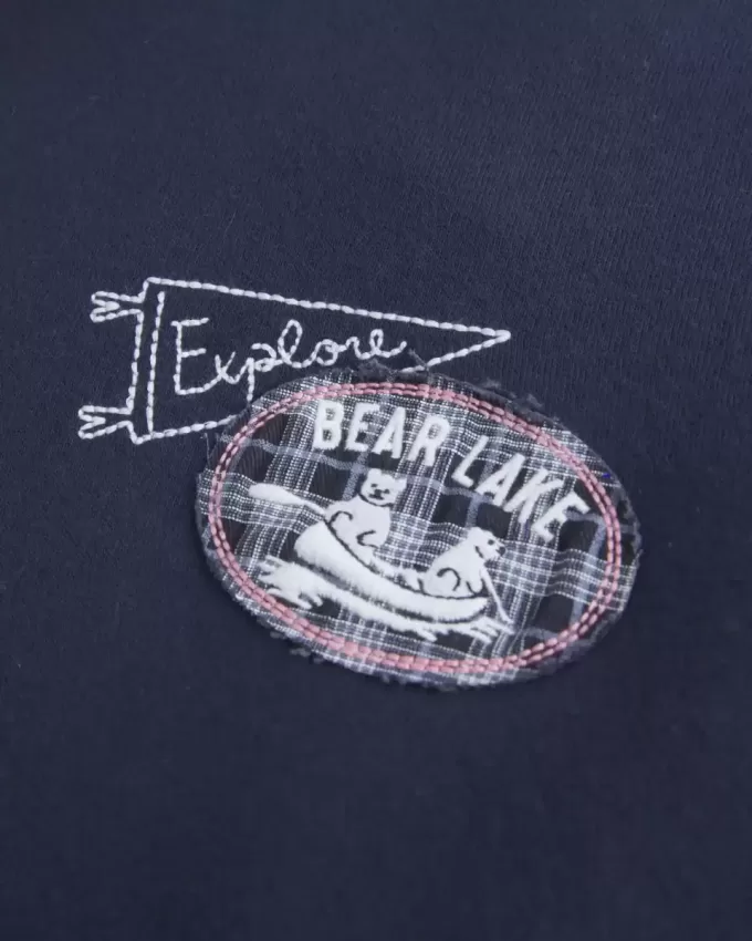 Oversized Bear Lake Graphic Hoodie