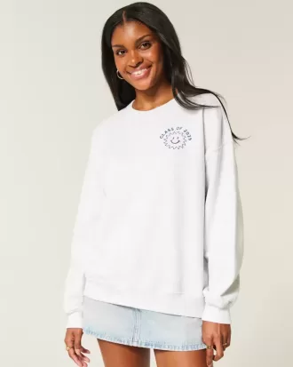 Oversized Class of 2025 Grad Graphic Crew Sweatshirt Oversized Class of 2025 Grad Graphic Crew Sweatshirt