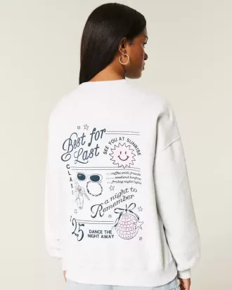 Oversized Class of 2025 Grad Graphic Crew Sweatshirt Oversized Class of 2025 Grad Graphic Crew Sweatshirt