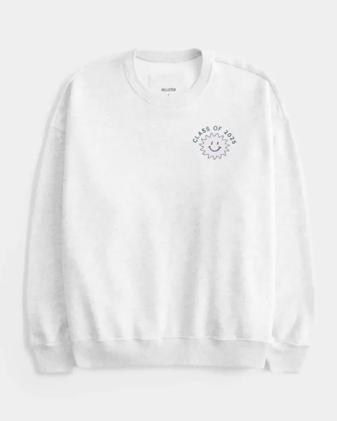 Oversized Class of 2025 Grad Graphic Crew Sweatshirt Oversized Class of 2025 Grad Graphic Crew Sweatshirt