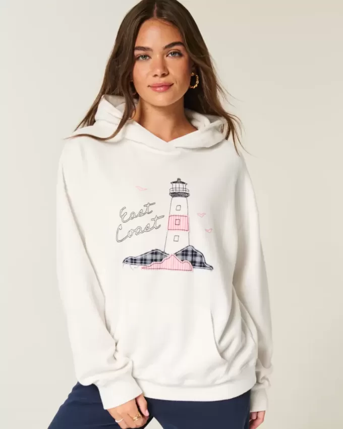 Oversized East Coast Graphic Hoodie Oversized East Coast Graphic Hoodie