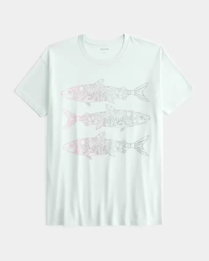 Oversized Fish Graphic Tee Oversized Fish Graphic Tee