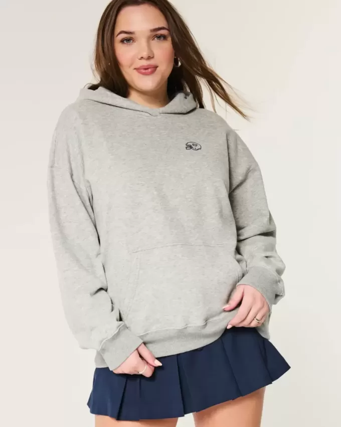 Oversized Football Graphic Hoodie Oversized Football Graphic Hoodie