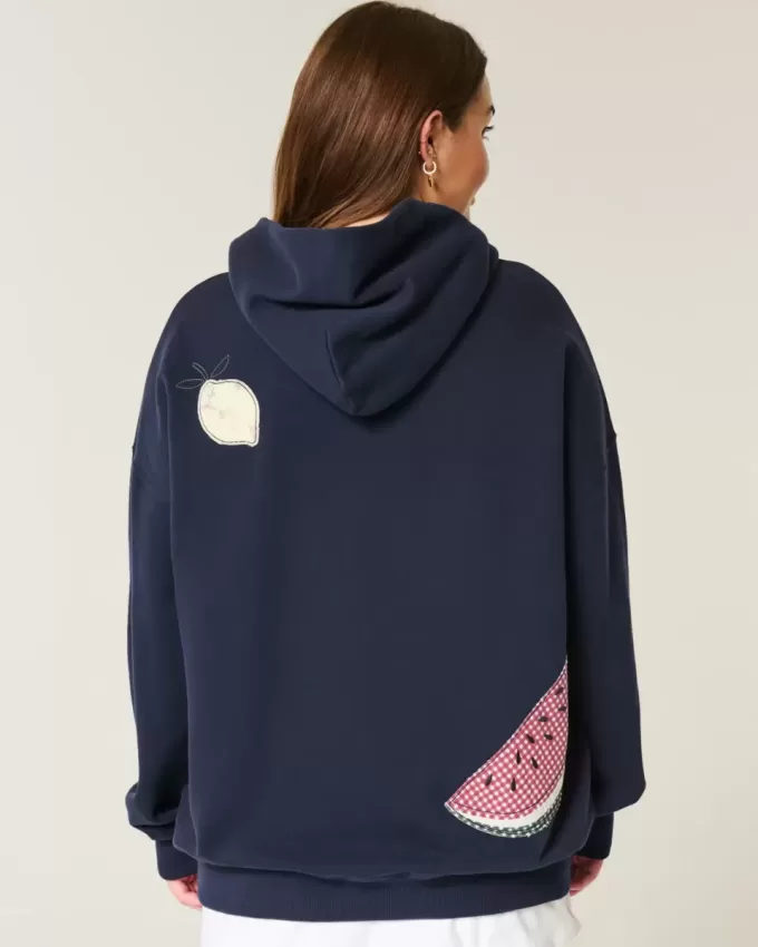 Oversized Fruit Graphic Hoodie Oversized Fruit Graphic Hoodie