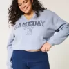 Oversized Gameday Graphic Notch-Neck Sweatshirt Oversized Gameday Graphic Notch-Neck Sweatshirt