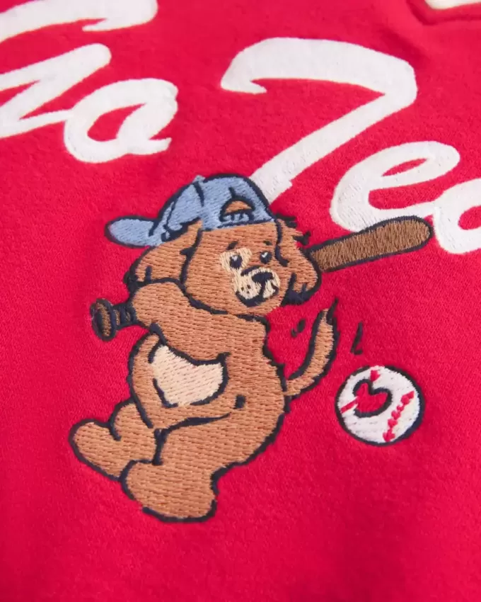 Oversized Go Team Graphic V-Neck Sweatshirt Oversized Go Team Graphic V-Neck Sweatshirt