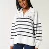 Oversized Half-Zip Graphic Sweater
