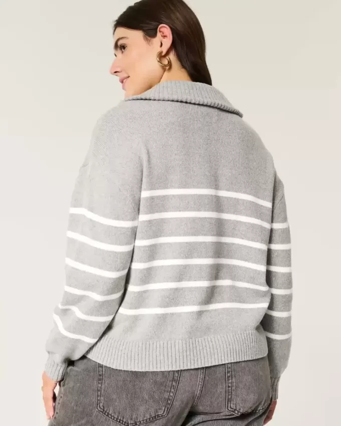 Oversized Half-Zip Graphic Sweater Oversized Half-Zip Graphic Sweater