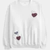 Oversized Heart Graphic Crew Sweatshirt Oversized Heart Graphic Crew Sweatshirt