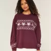Oversized Heart Pattern Crew Sweater Oversized Heart Pattern Crew Sweater