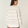 Oversized Heart Pattern Crew Sweater Oversized Heart Pattern Crew Sweater
