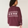 Oversized Heart Pattern Crew Sweater Oversized Heart Pattern Crew Sweater