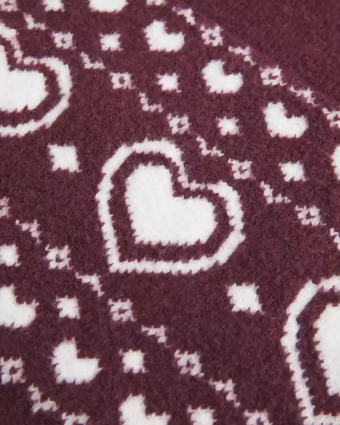 Oversized Heart Pattern Crew Sweater Oversized Heart Pattern Crew Sweater