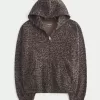 Oversized Leopard Print Zip-Up Hoodie Oversized Leopard Print Zip-Up Hoodie