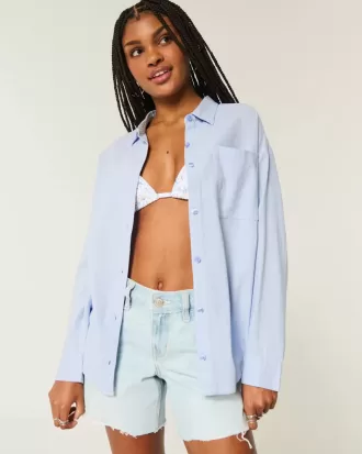 Oversized Linen-Blend Shirt