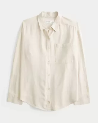 Oversized Linen-Blend Shirt