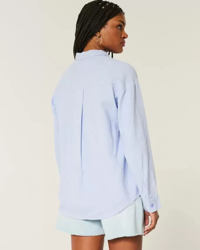 Oversized Linen-Blend Shirt Oversized Linen-Blend Shirt
