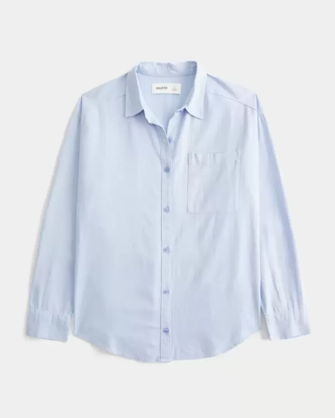 Oversized Linen-Blend Shirt Oversized Linen-Blend Shirt