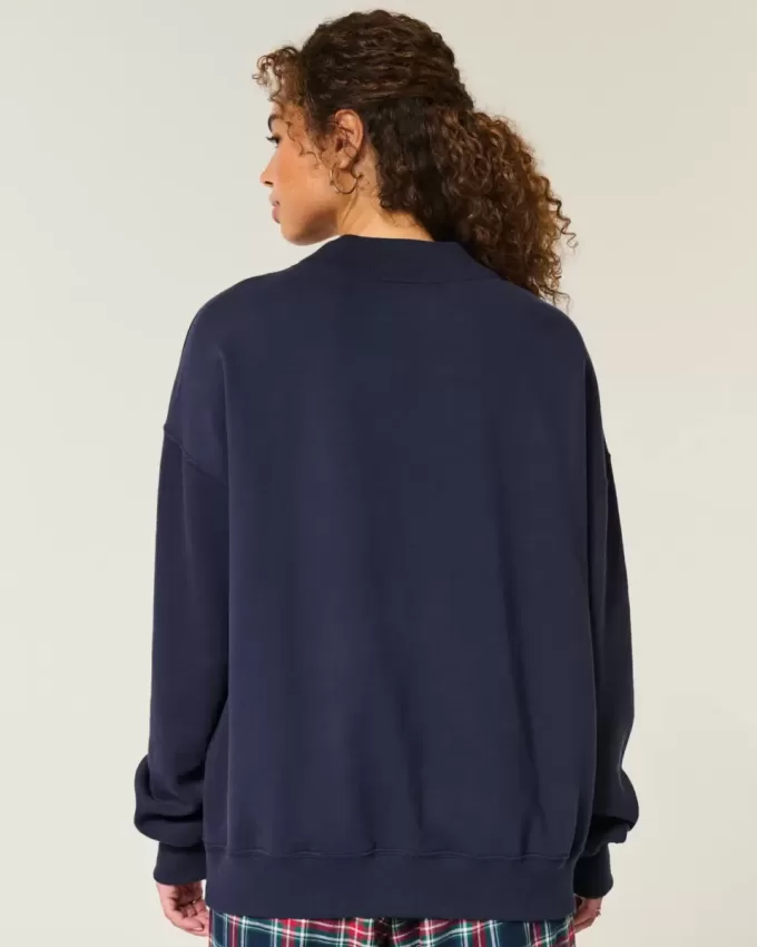 Oversized Mock-Neck Sweatshirt