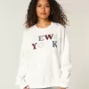 Oversized New York Graphic Crew Sweatshirt Oversized New York Graphic Crew Sweatshirt