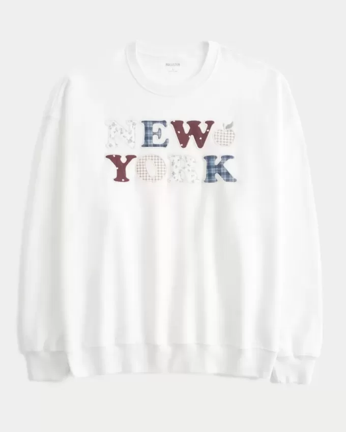Oversized New York Graphic Crew Sweatshirt Oversized New York Graphic Crew Sweatshirt