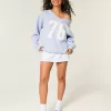Oversized Number Graphic V-Neck Sweatshirt