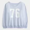 Oversized Number Graphic V-Neck Sweatshirt